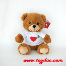 Plush White T-Shirt Bear Toy